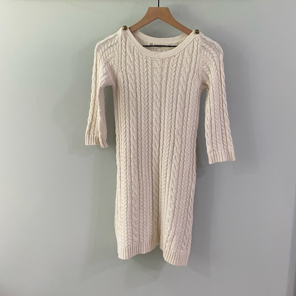 ZARAKNIT Cable Knit Sweater Dress Size Small